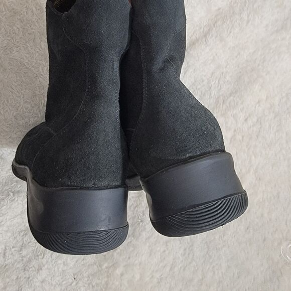 Aquatalia Front Zip Weatherproof Suede Ankle Boot Leather Made In Italy Sz 8.5 - Picture 4 of 16